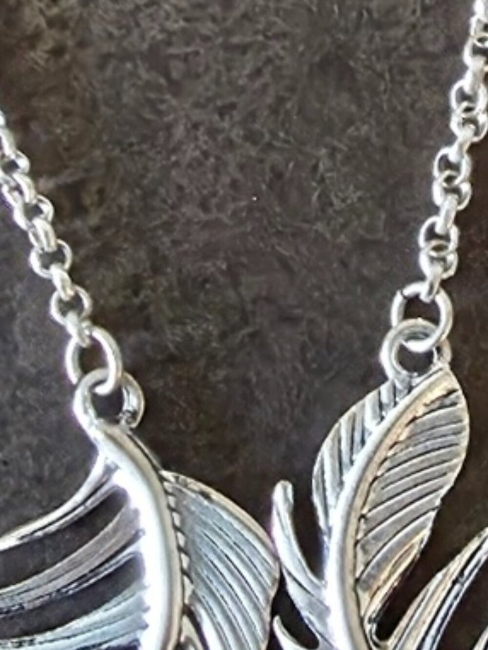 Silver Colored Metal Dangle Leaf Earrings